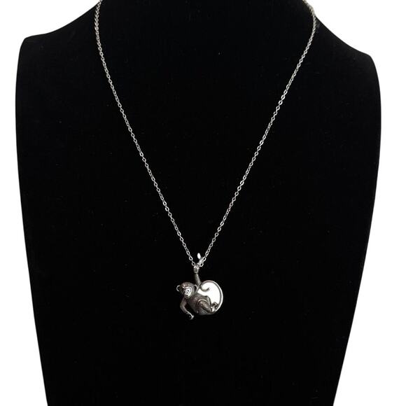 Brighton Monkeying Around Silver Tone Monkey Pendant Necklace - Picture 2 of 5